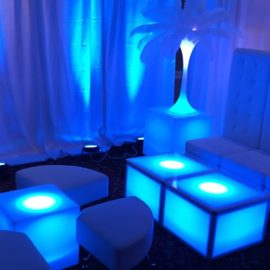 glow lightup pieces available in vip lounge furniture rental for sweet sixteen dj parties, bat mizvahs, and quinceaneras